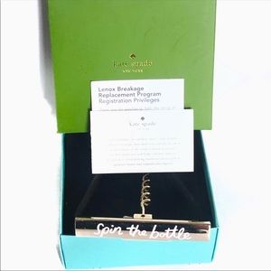 NIB Kate Spade Lenox All That Glistens Spin the Bottle opener / Corkscrew